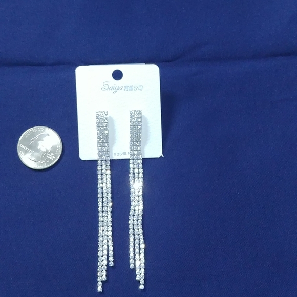 925 Silver Crystal Drop Earrings💕 - Picture 3 of 4